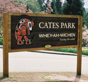 Sign to Cates Park