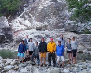 Group of campers at Granite Falls