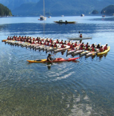 school group kayaking
