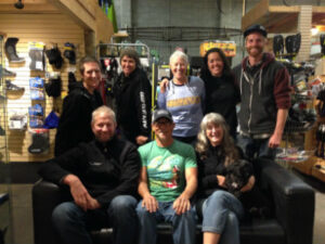 Dave Chun with staff from Deep Cove Outdoors
