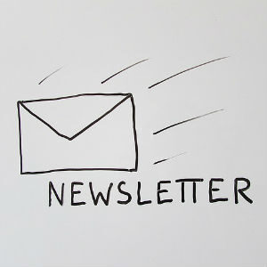 Image of a letter with NEWSLETTER caption