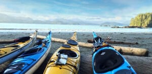 Kayaks on a Beach at Desolation Sound